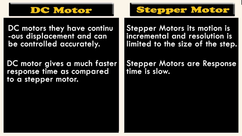 Difference between Stepper motor and DC motor